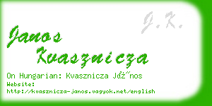 janos kvasznicza business card